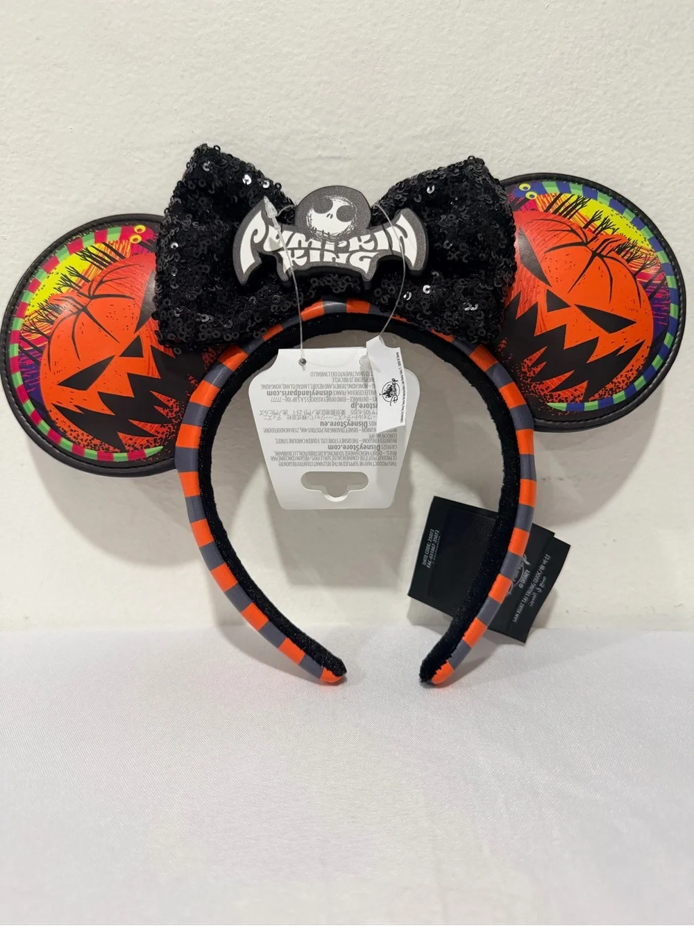 Disney Nightmare Before Christmas Pumpkin King Ears Headband NWT